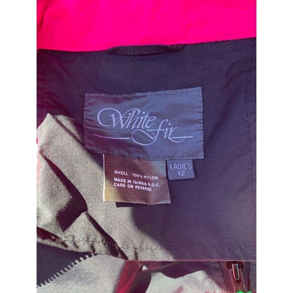 Vintage New Orleans Retro 90s L Windbreaker Jacket Anorak Black Pink Neon - Picture 2 of 5